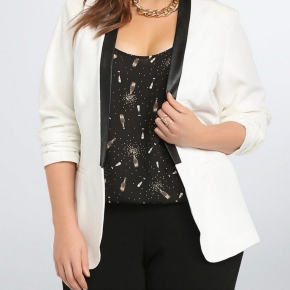 Torrid White Blazer with Black Lapel